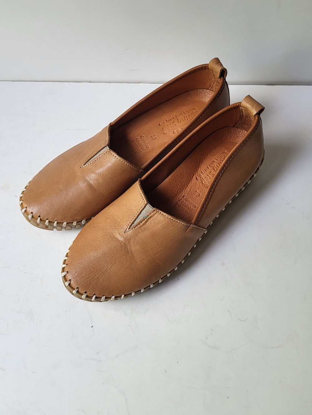 Spring Step Women's Tan Leather Slip-On Loafers